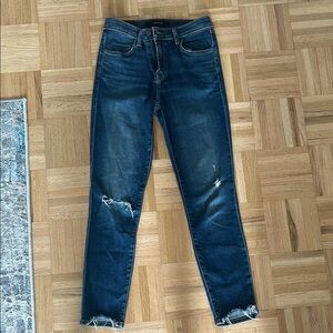 J Brand Midnight Blue Ripped Skinny Jeans